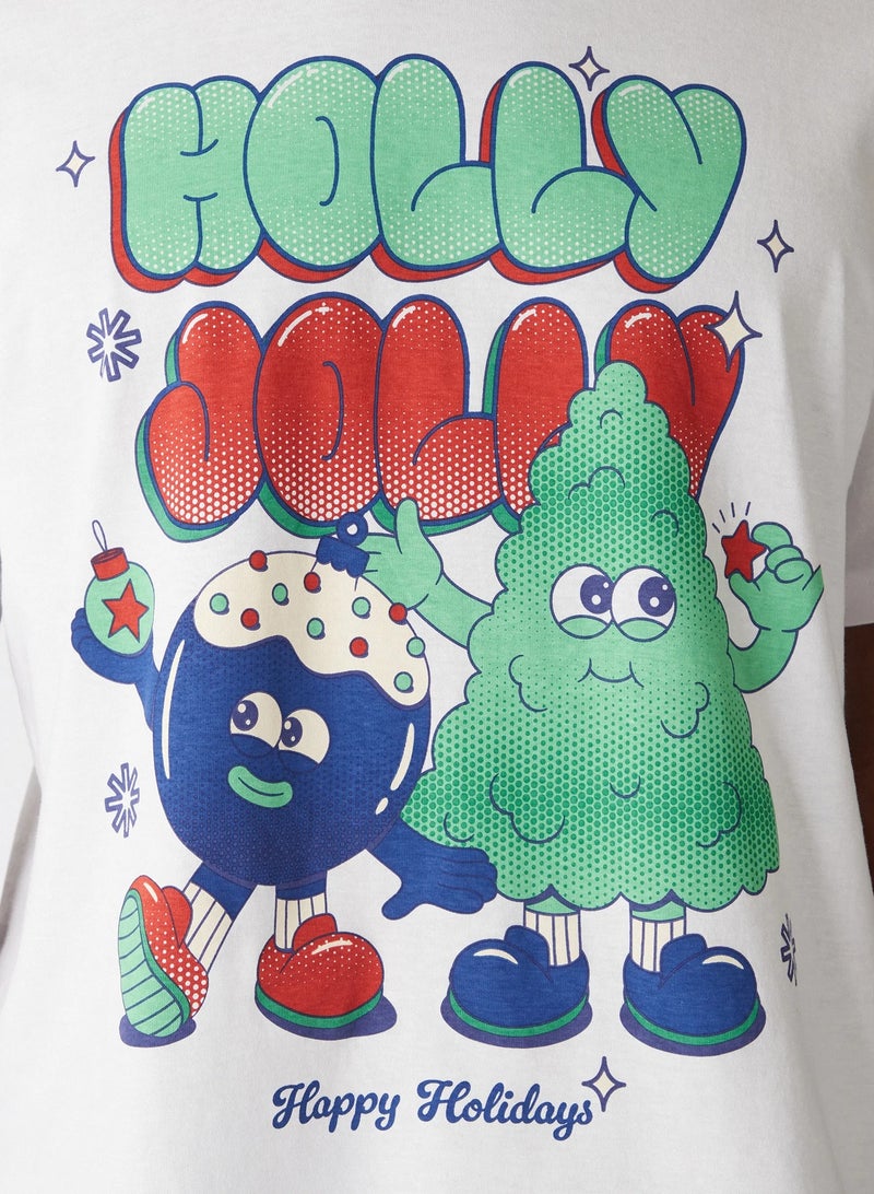 JACK & JONES Christmas Cartoon Regular Fit Crew Neck T-Shirt - Image 3